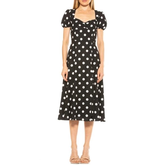 Alexia Admor Dresses & Skirts - Alexia Admor Gracie Sweatheart Black & White Polka Dot dress Size 12